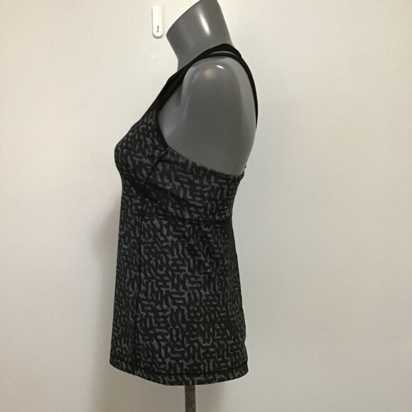 Lululemon Running In The City Tank Heathered Net Pop Black Multi Size 8 - Picture 6 of 11